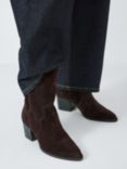 John Lewis Parade Suede Easy Everyday Western Boots, Chocolate