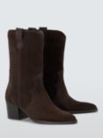 John Lewis Parade Suede Easy Everyday Western Boots, Chocolate