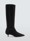 John Lewis Sweetie Kitten Heel Hotfix Dressy Knee High Boots, Black