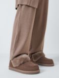 John Lewis Sheepskin Moccassin Slipper Boots, Taupe