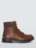 John Lewis Prima Leather Water Resistant Warm Lined Hiker Ankle Boots, Brown