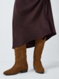 AND/OR Talan Suede Refined Low Heel French Western Boots, Tobacco