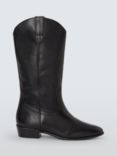 AND/OR Talan Leather Refined Low Heel French Western Boots, Black