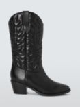 AND/OR Thorns Leather Embroidered Western Calf Boots, Black