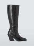 AND/OR Texas Leather Easy Stretch Western Knee High Boots, Black