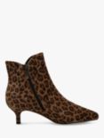 SHOE THE BEAR Saga Leopard Suede Pointed Boots, Brown/Multi