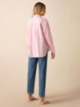 Ro&Zo Cotton Split Front Shirt, Pink/Stipe