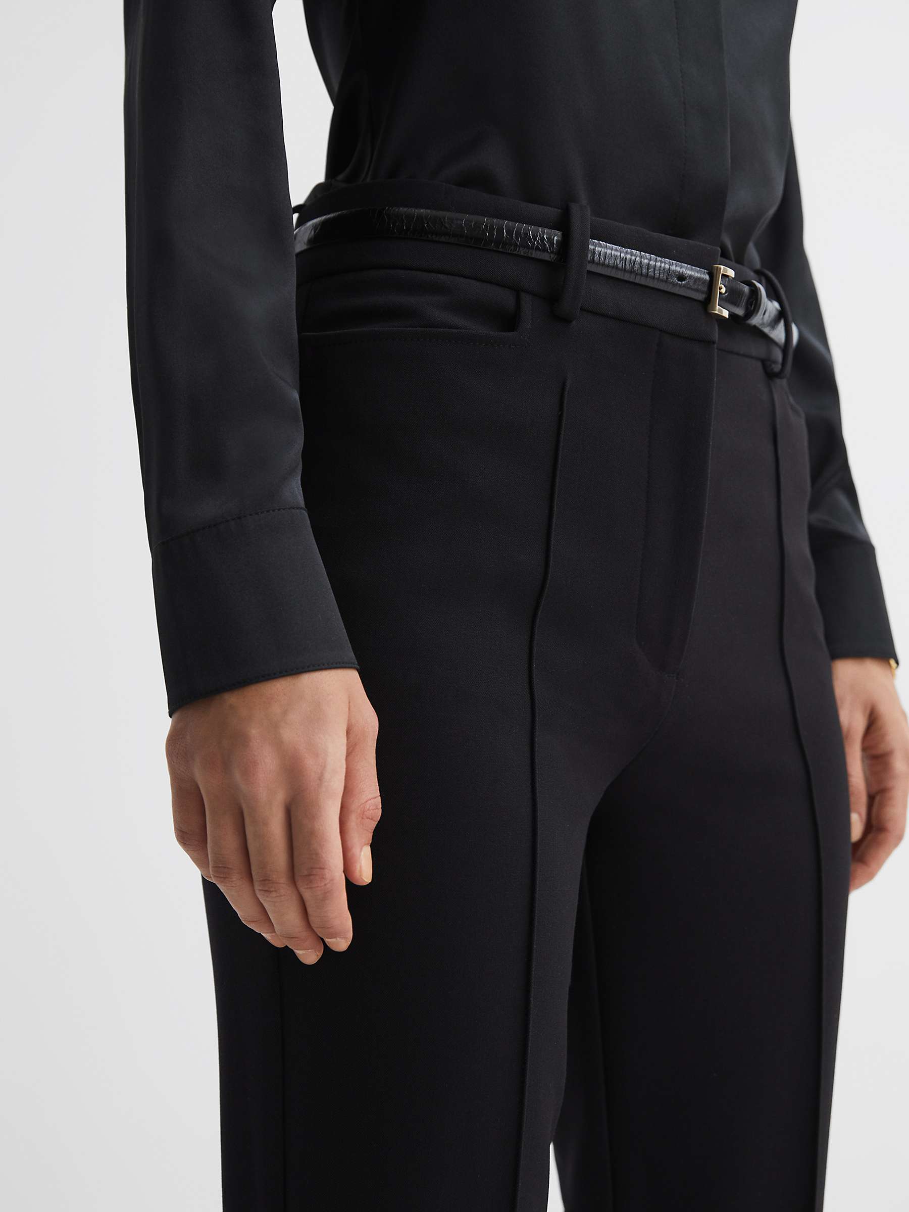 Buy Reiss Petite Gabi Flared Tailored Trousers, Black Online at johnlewis.com