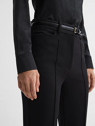 Reiss Petite Gabi Flared Tailored Trousers, Black