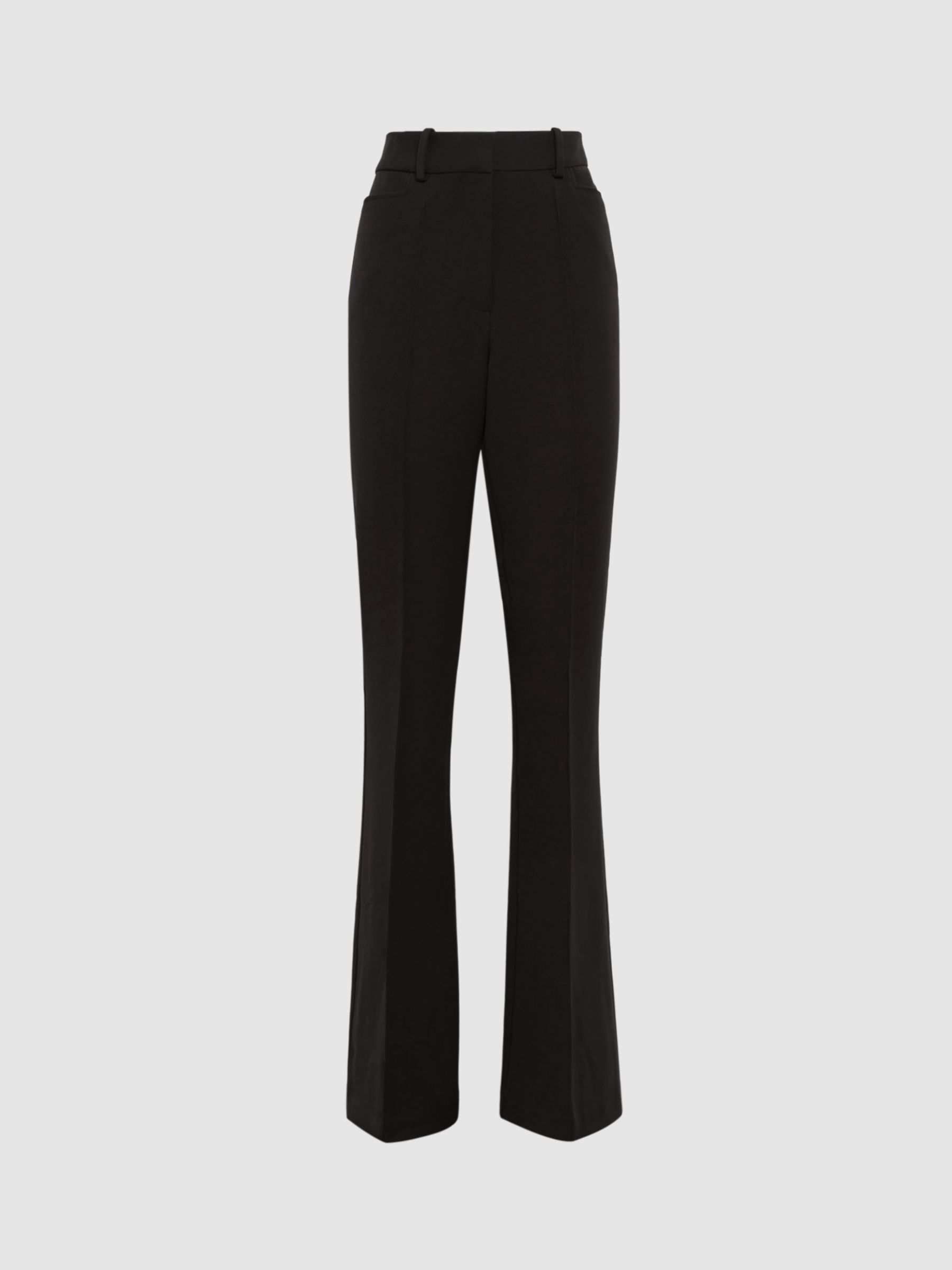 Reiss Petite Gabi Flared Tailored Trousers, Black, 6