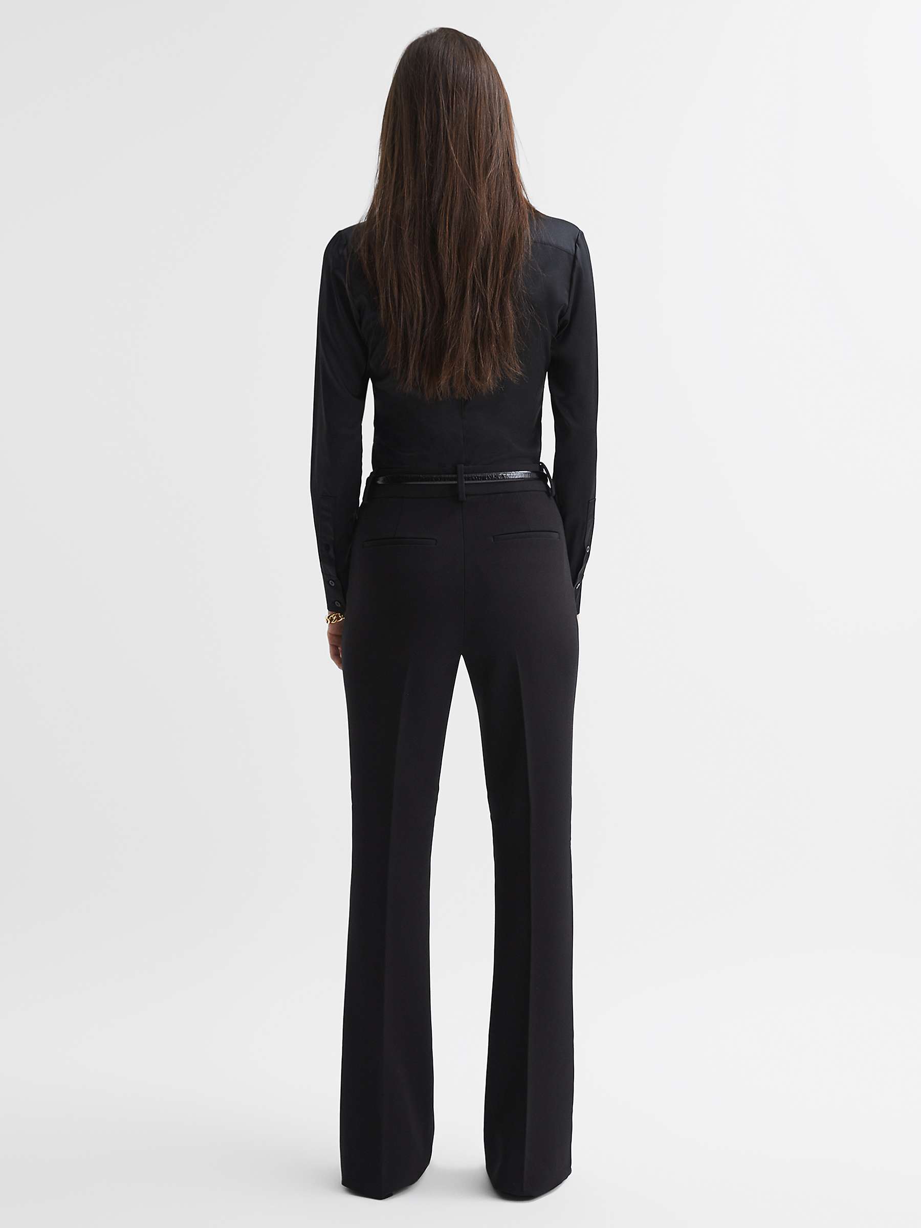 Buy Reiss Petite Gabi Flared Tailored Trousers, Black Online at johnlewis.com