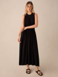 Ro&Zo Petite Shirred Waist Jersey Maxi Dress, Black