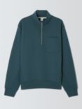 John Lewis Half-Zip Cotton Sweatshirt, Orion