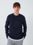 Kin Tufted Cotton Crew Neck Jumper, Dark Sapphire