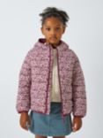 John Lewis Kids' Floral Packaway Rain Mac, Berry/Multi