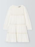 John Lewis Heirloom Collection Kids' Sparkle Stripe Party Dress, Cream