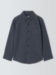 John Lewis Heirloom Collection Kids' Micro Brushed Check Shirt, Charcoal Check