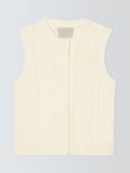 John Lewis Heirloom Collection Wool Blend Cable Knit Tank Top, Cream Marl