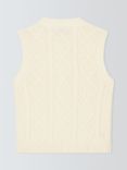 John Lewis Heirloom Collection Wool Blend Cable Knit Tank Top, Cream Marl