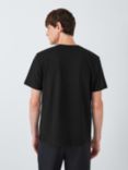 Kin Linear Graphic Print Cotton T-Shirt, Black Beauty