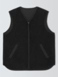 Kin Reversible Wool Blend Shearling Gilet, Black