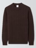 John Lewis Cashmere Cable Knit Crew Neck Jumper, Navy, Mole