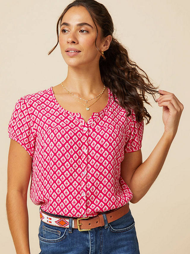Aspiga Lisbon Short Sleeve Shirt, Diamond Cerise/Pink