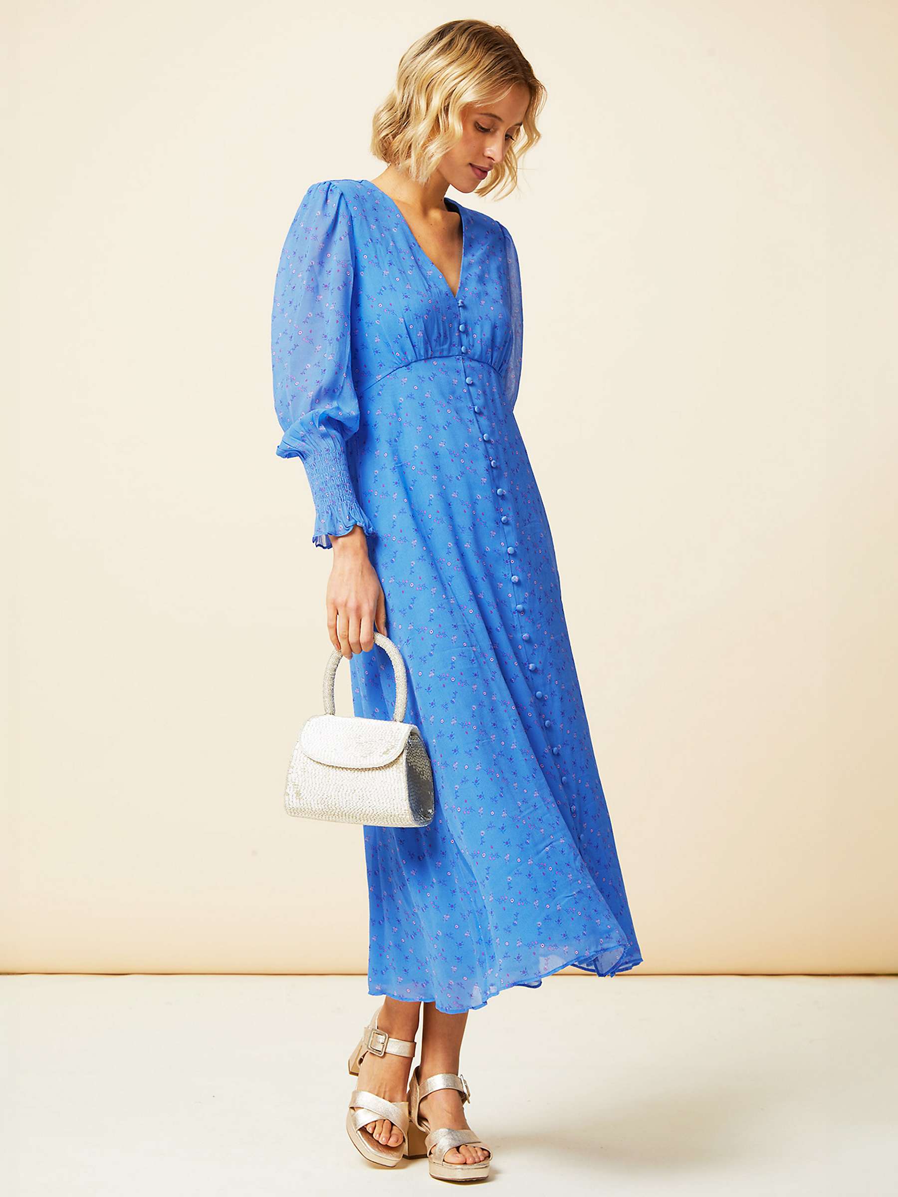 Buy Aspiga Sally Anne Long Sleeve Dress, Blue Online at johnlewis.com