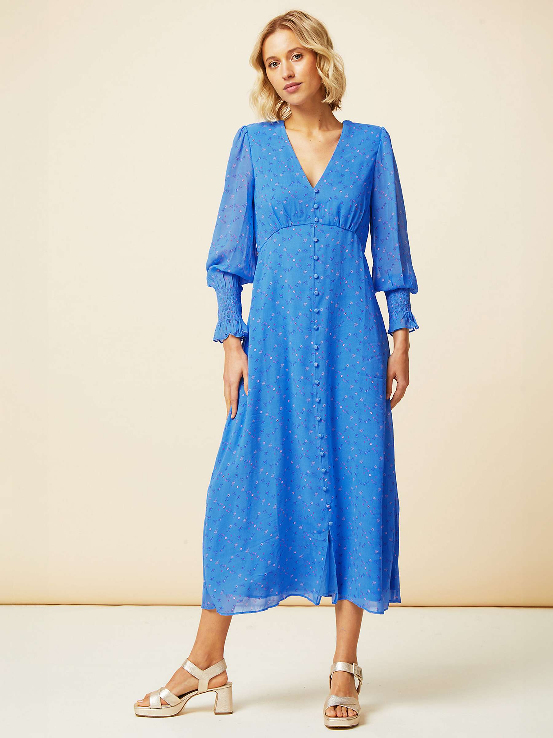 Buy Aspiga Sally Anne Long Sleeve Dress, Blue Online at johnlewis.com