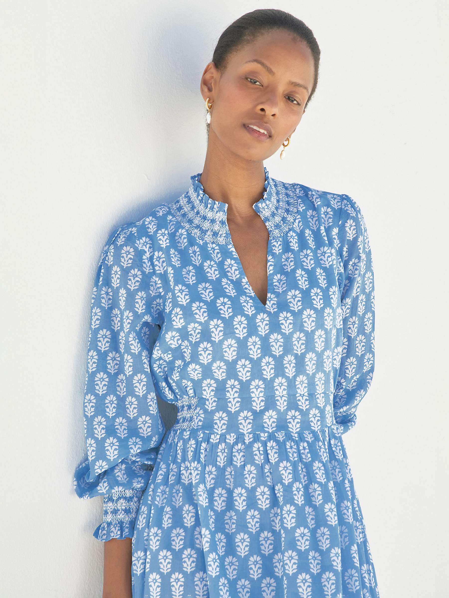 Buy Aspiga Emmeline Maxi Dress, Geranium Blue/White Online at johnlewis.com