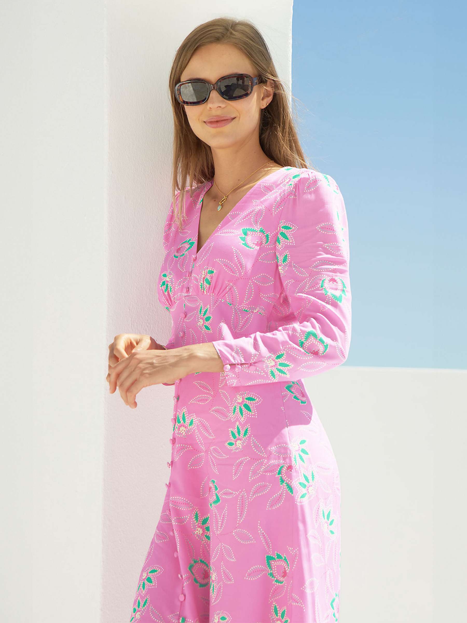 Buy Aspiga Claudia Midi Dress, Waterlily Pink Online at johnlewis.com