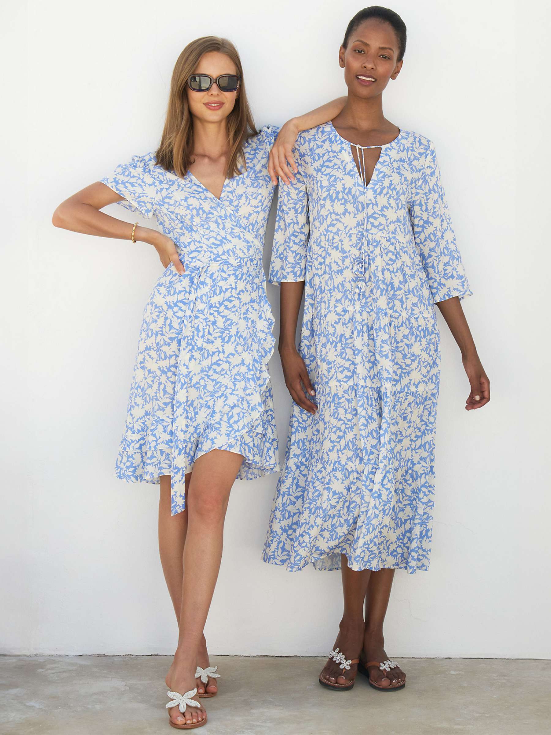 Buy Aspiga Chelsea Ecovero Wrap Dress, Blue/White Online at johnlewis.com