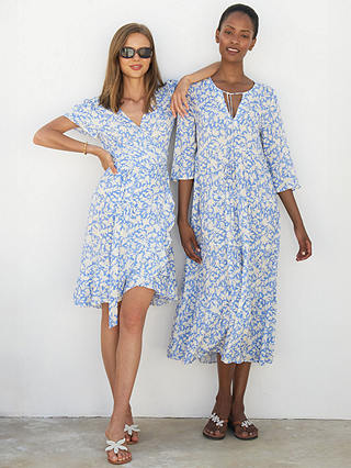 Aspiga Chelsea Ecovero Wrap Dress, Blue/White