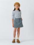 John Lewis Kids' Corduroy Mini Skirt, Navy Blue, Teal