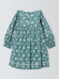 John Lewis Heirloom Collection Kids' Ditsy Floral Long Sleeve Dress, Teal