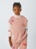 John Lewis Kids' Varsity Badge Sweatshirt, Blush Pink Multi