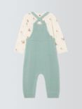 John Lewis Baby Knitted Dungaree and Long Sleeve Top Set, Blue