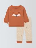 John Lewis Baby Novelty Fox Face Pyjamas, Orange