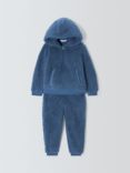 John Lewis Baby Borg Hoodie and Trouser Set, Blue