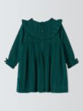 John Lewis Heirloom Collection Baby Glitter Dobby Chiffon Dress, Deep Teal