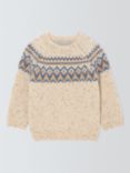 John Lewis Baby Fair Isle Wool Blend Jumper, Natural