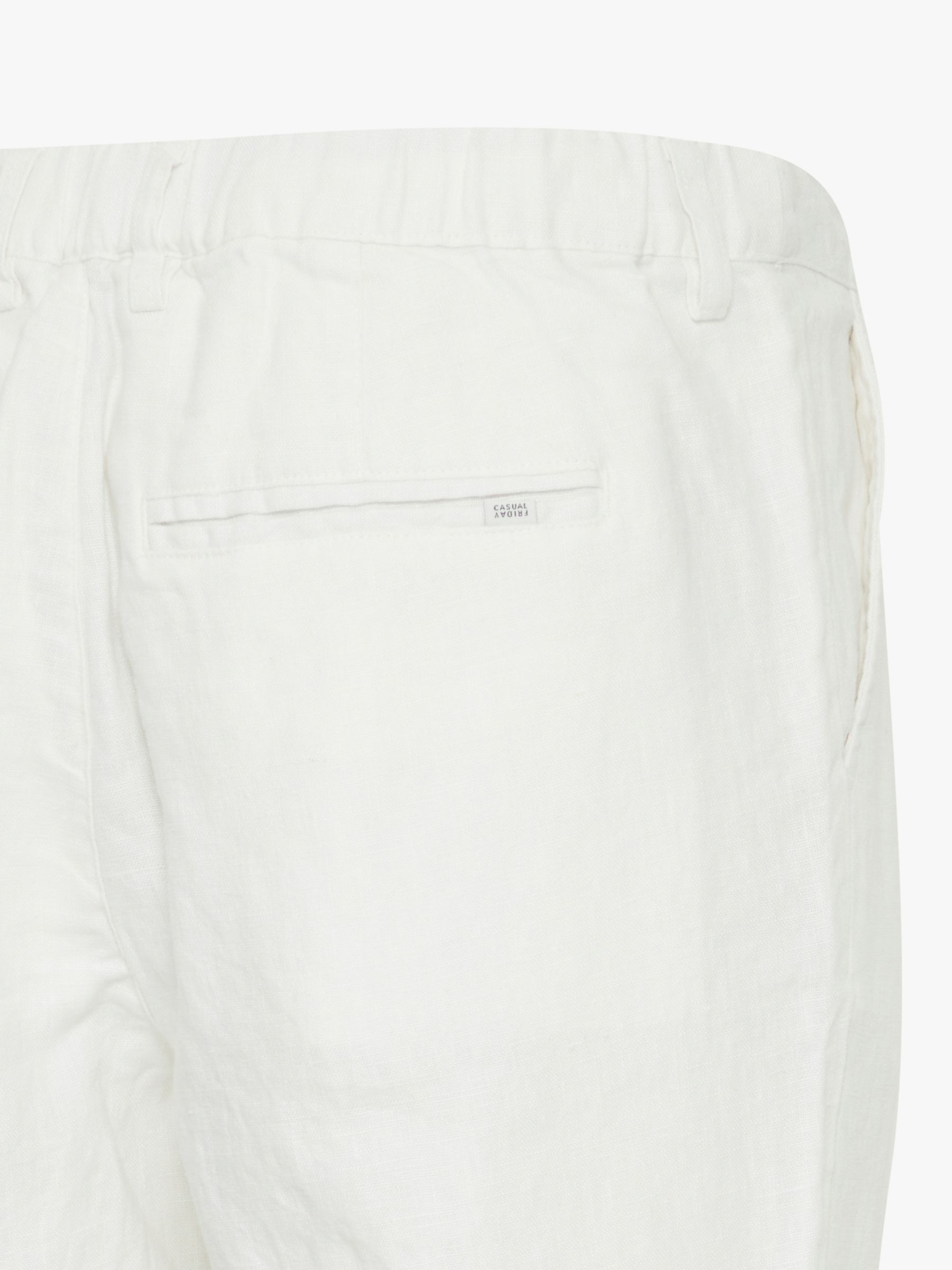 Casual Friday Pandrup Regular Fit Linen Trousers, Snow White, 28R