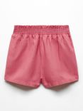 Mango Kids' Cotton Linen Blend Shorts, Red