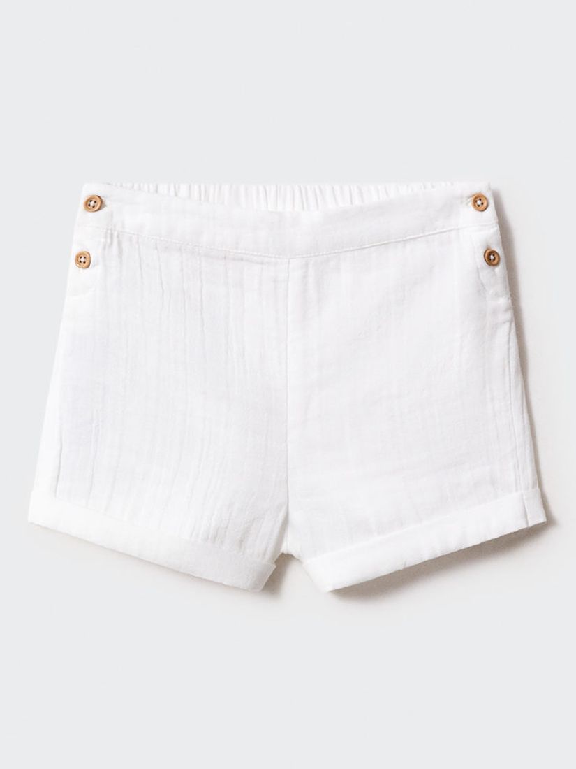 Mango Baby Efeso Cotton Shorts, Natural White