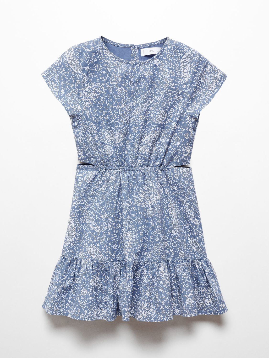 Mango Kids' Peggy Paisley Print Dress, Medium Blue, 10 years