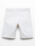 Mango Kids' Martin Denim Bermuda Shorts, White