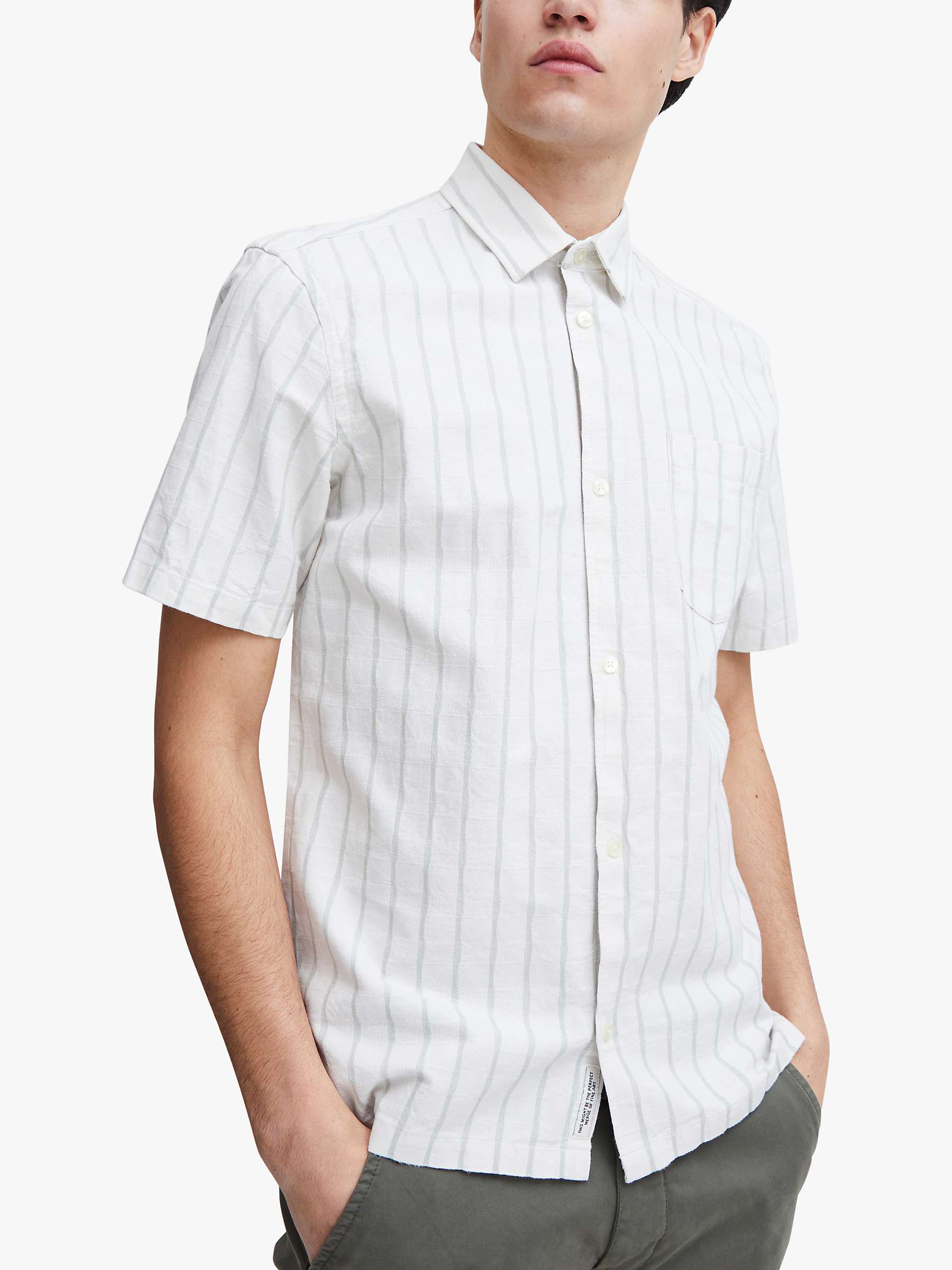Buy Casual Friday Anton Short Sleeve Striped Shirt, Ecru Online at johnlewis.com