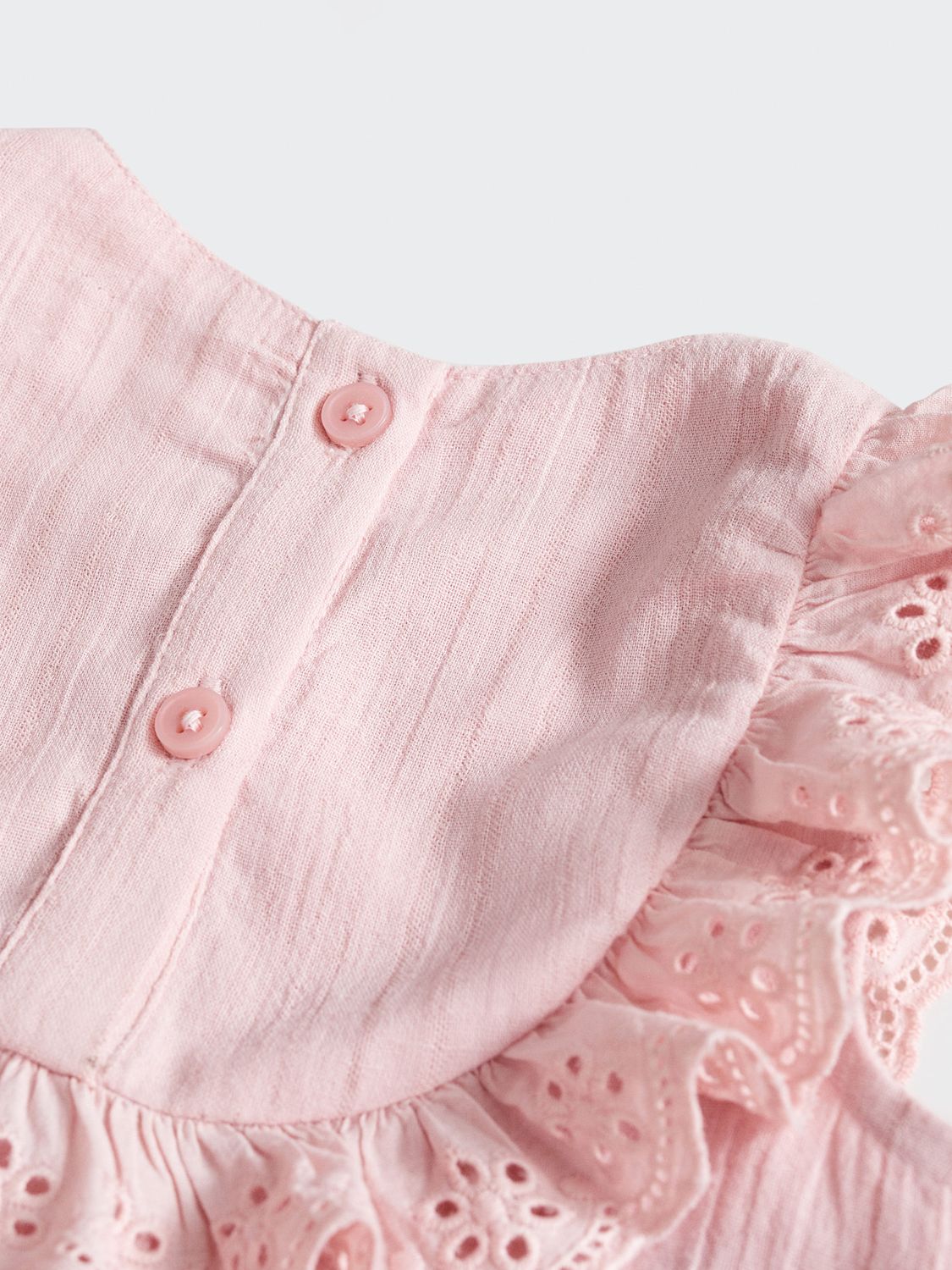 Buy Mango Baby Tulipa Broderie Ruffle Neck Dress & Shorts Set, Pink Online at johnlewis.com
