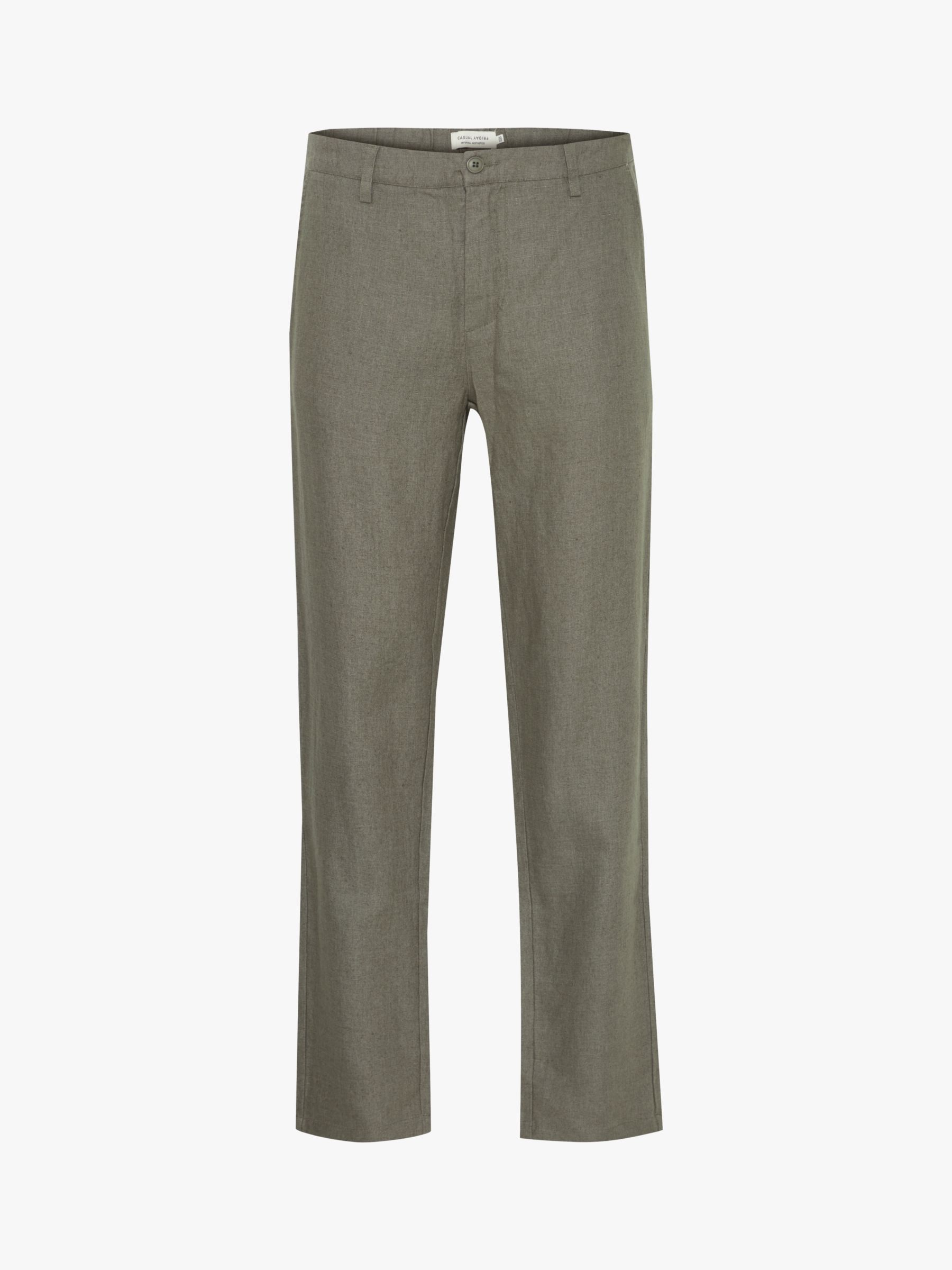 Casual Friday Pandrup Regular Fit Linen Trousers, Agave Green, 28R
