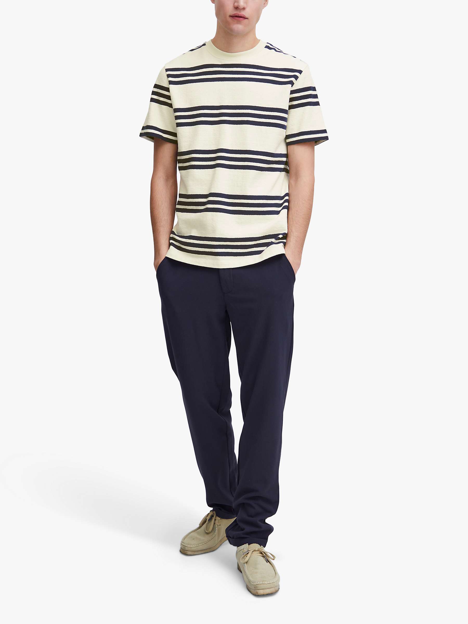 Buy Casual Friday Thor Short Sleeve Striped T-, White/Multi Online at johnlewis.com